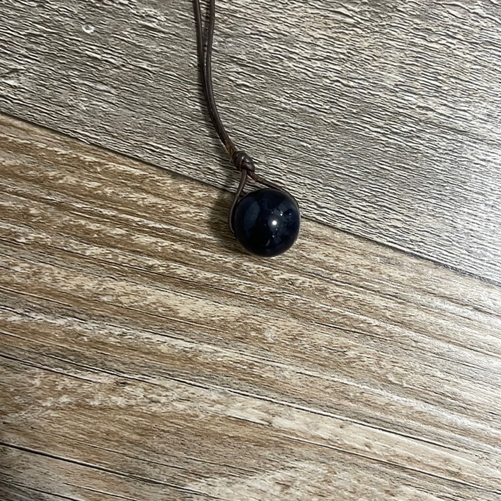Blue Goldstone Round Necklace